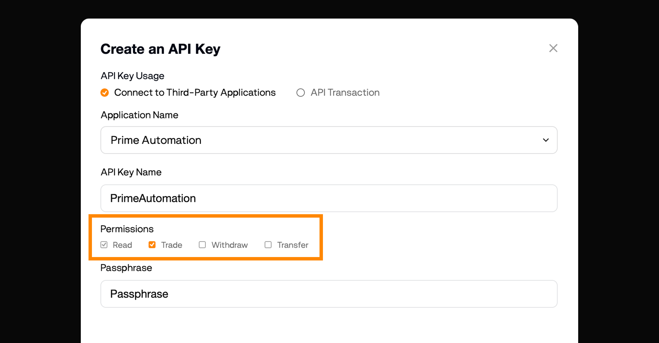 Trading Permissions